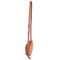 Bolsa feminina tiracolo couro legítimo matelassê pêssego