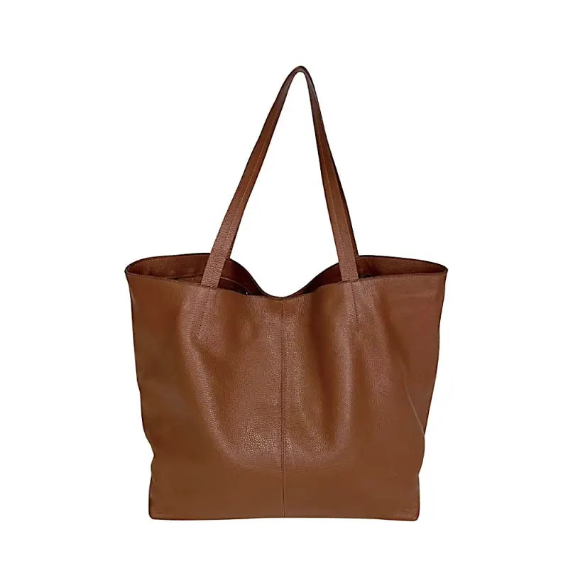 Bolsa Shopper Caramelo Expandida na Lateral