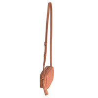 Bolsa feminina tiracolo couro legitimo matelassê pêssego