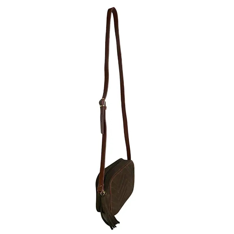 Bolsa tiracolo feminina couro legitimo camurça café