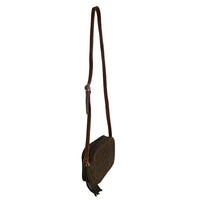Bolsa tiracolo feminina couro legitimo camurça café