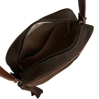 Bolsa tiracolo feminina couro legitimo camurça café