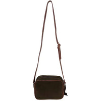 Bolsa tiracolo feminina couro legitimo camurça café