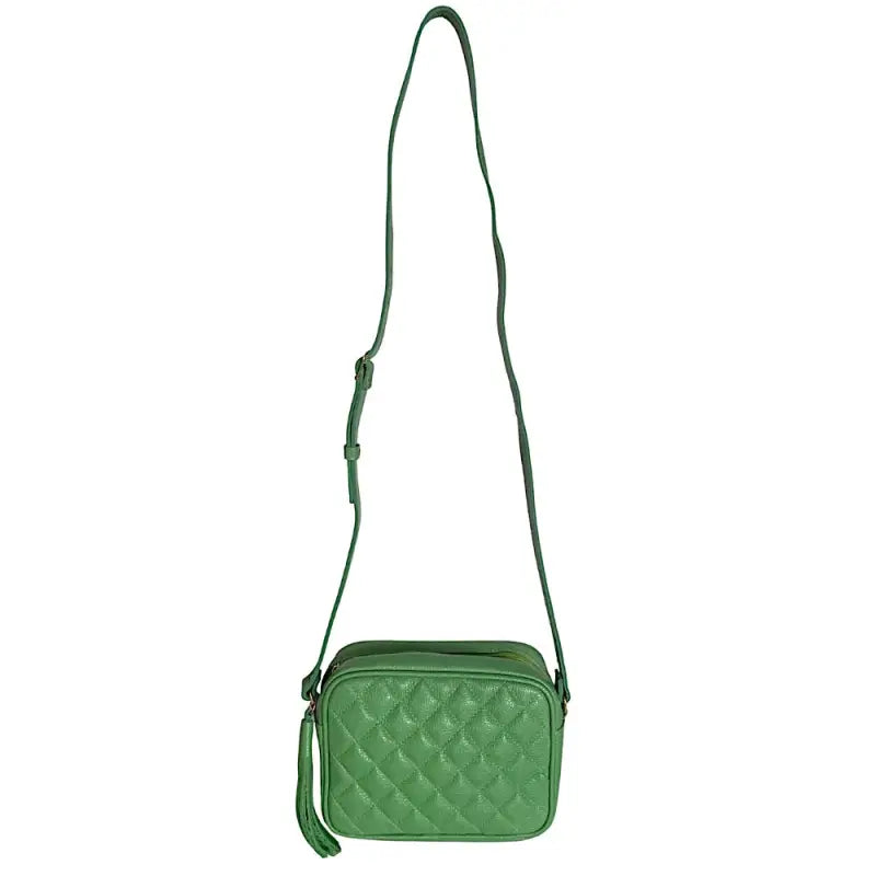 Bolsa Tiracolo Feminina Verde Bandeira com Painel Frontal Xadrez