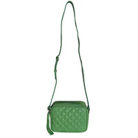 Bolsa Tiracolo Feminina Verde Bandeira com Painel Frontal Xadrez