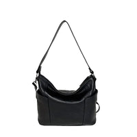 Bolsa Hobo em Couro Legítimo Floater Preta | Alça Dupla e Bolsos Celular