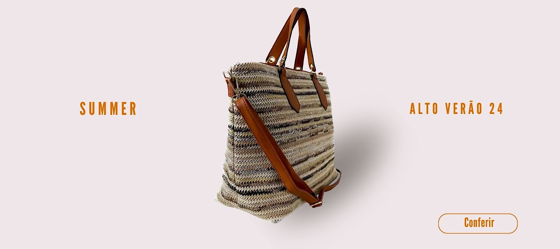 Bolsa shopping palha caramelo