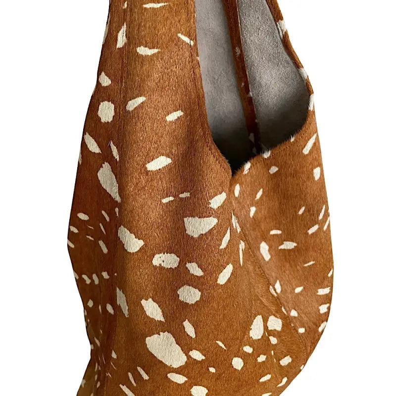 Textura de Pelo Baixo Couro Legítimo Animal Print Marrom e Branco