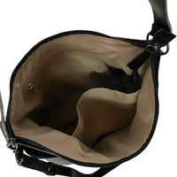 Bolsa Hobo em Couro Legítimo Floater Preta | Alça Dupla e Bolsos Celular
