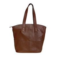 Bolsa shopper feminina marrom café em couro legítimo floater com design de ombro grande e alças estruturadas.