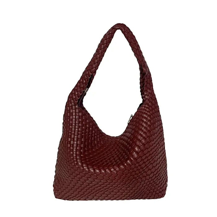 Bolsa Hobo Tressê Vinho 2 em 1: Elegância e Poder em Couro Vegano