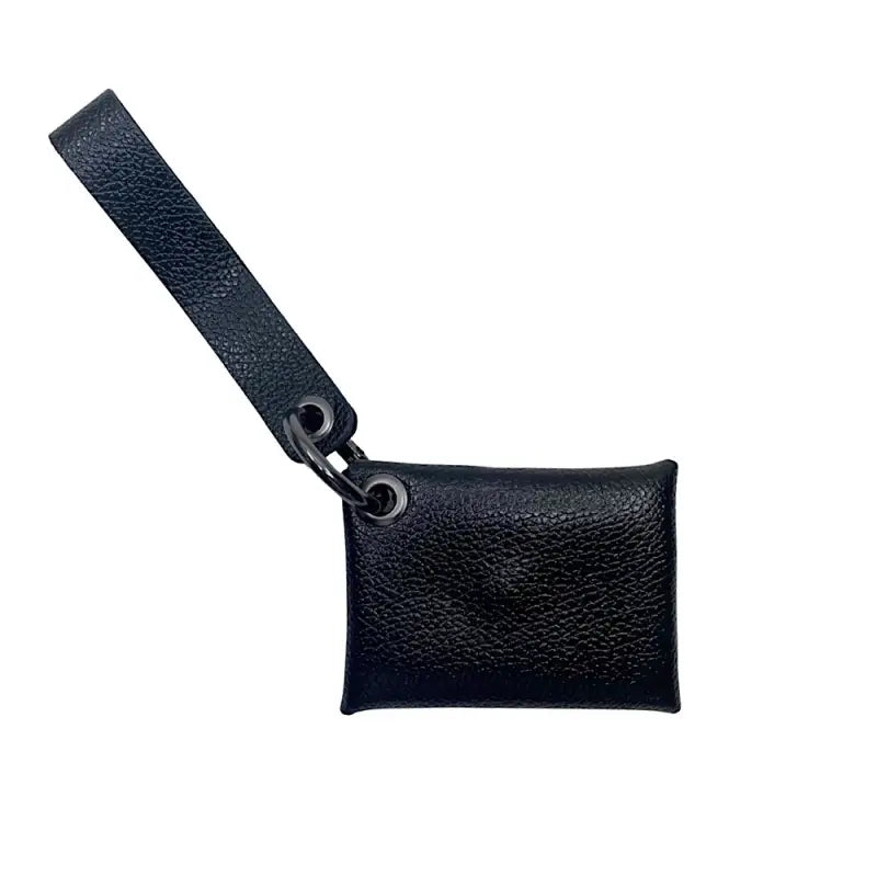 Carteira de pulso couro legitimo preto - ferragem onix, vista parte de trás