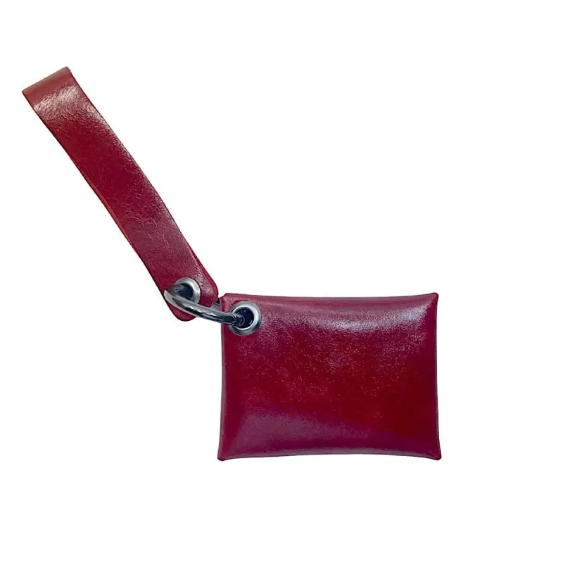 Carteira de pulso vermelha couro liso ferragem onix