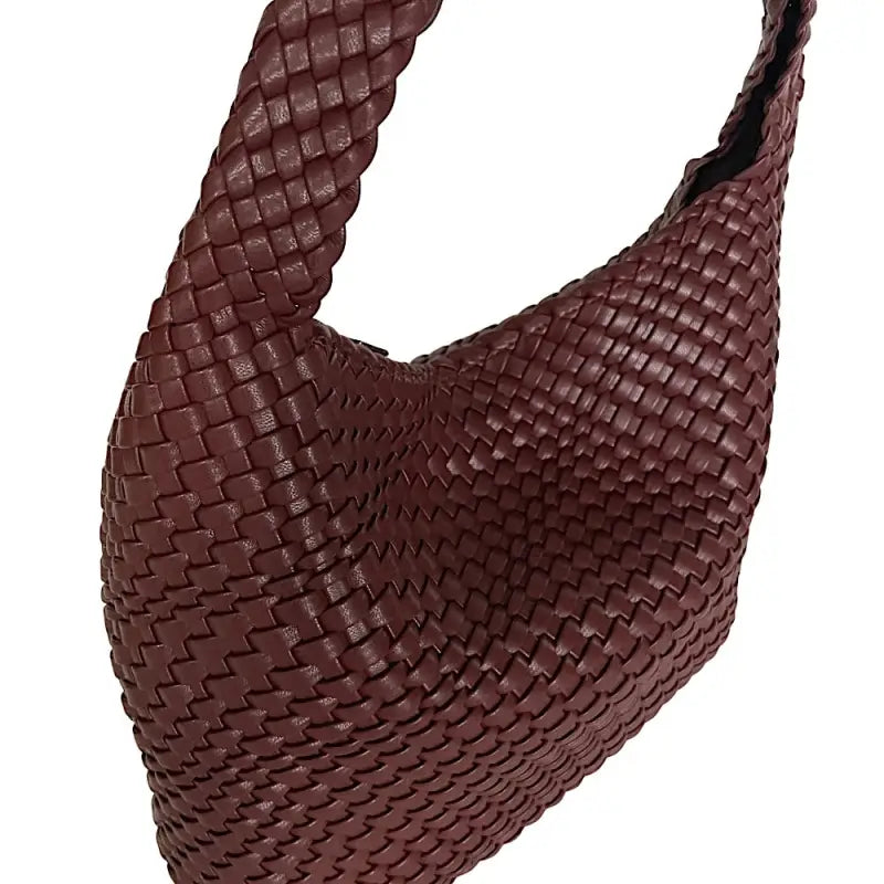Bolsa Hobo Tressê Vinho 2 em 1: Elegância e Poder em Couro Vegano