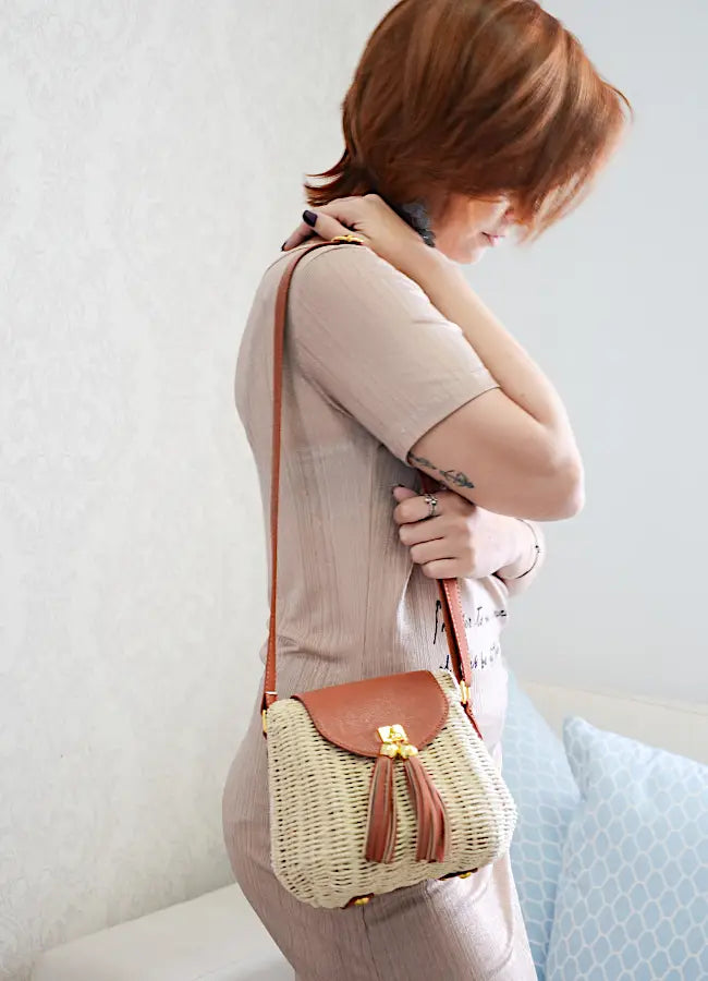 Bolsa Corssbody palha its loja online