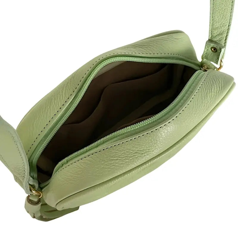 Interior Forrado e Compartimentos Bolsa Tiracolo Feminina Verde