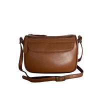Vista Frontal da Bolsa Transversal Feminina em Couro Legítimo Floater Caramelo