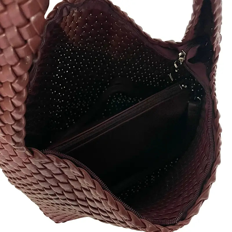 Bolsa Hobo Tressê Vinho 2 em 1: Elegância e Poder em Couro Vegano