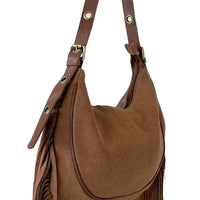 Bolsa Boho Couro com Franja Caramelo - Vegana - Loja Online