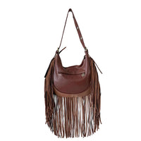 Bolsa Boho Couro com Franja Caramelo - Vegana - Loja Online
