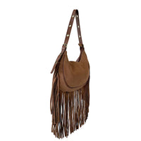 Bolsa Boho Couro com Franja Caramelo - Vegana - Loja Online