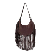 Bolsa Boho Couro com Franja Marrom - bolsa de couro - Loja Online