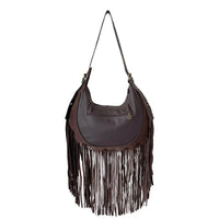 Bolsa Boho Couro com Franja Marrom - Vegana - Loja Online