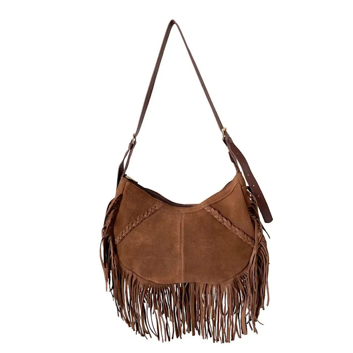 Bolsa Couro com Franja Caramelo - Vegana - Loja Online - Its
