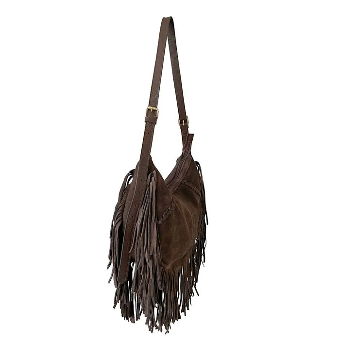 Bolsa Couro com Franja Marrom - Vegana - Loja Online - Its