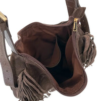 Bolsa Couro com Franja Marrom - Vegana - Loja Online - Its