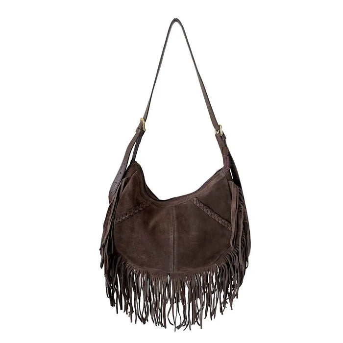 Bolsa Couro com Franja Marrom - Vegana - Loja Online - Its