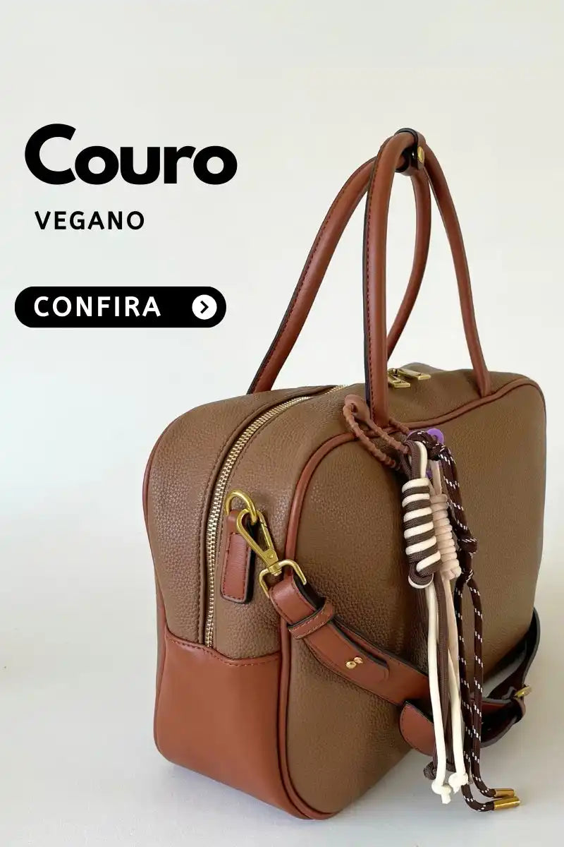Bolsa couro vegano caramelo