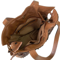 Bolsa Grande em Couro Pirarucu Caramelo - Vegana - Loja