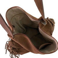 Bolsa Hobo Couro com Franja Caramelo - Vegana - Loja Online