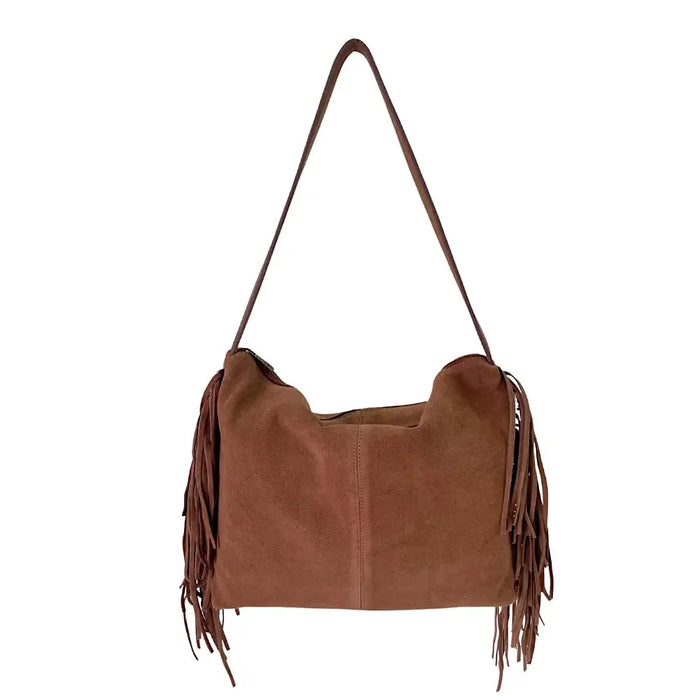 Bolsa Hobo Couro com Franja Caramelo - Vegana - Loja Online