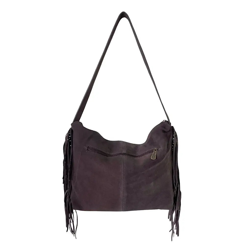 Bolsa Hobo Couro com Franja Marrom - Vegana - Loja Online