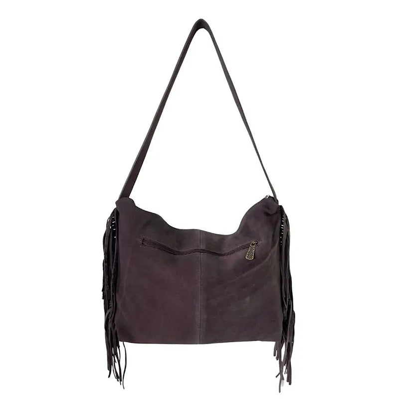 Bolsa Hobo Couro com Franja Marrom - Vegana - Loja Online