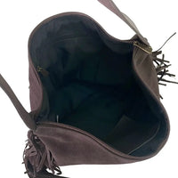 Bolsa Hobo Couro com Franja Marrom - Vegana - Loja Online