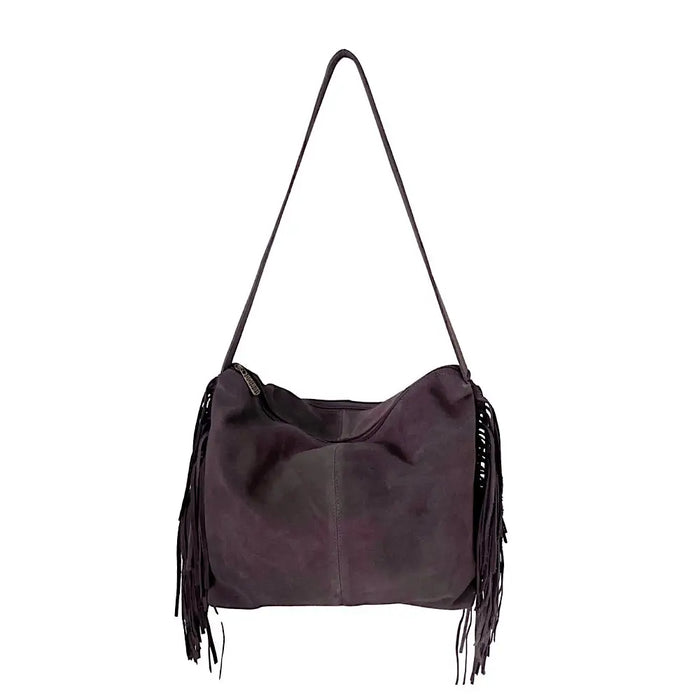 Bolsa Hobo Couro com Franja Marrom - Vegana - Loja Online