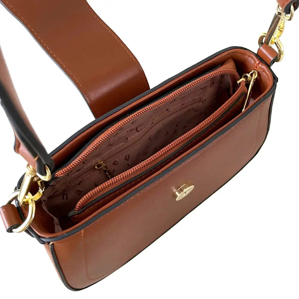 Bolsa Hobo Média Duas Alças Caramelo - Vegana - Loja Online