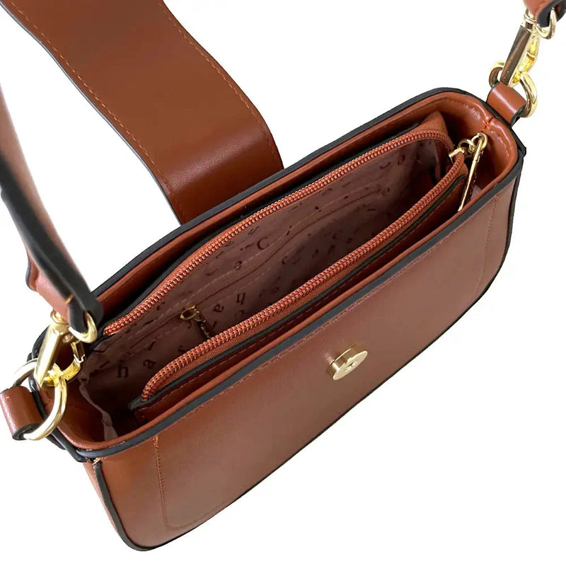 Bolsa Hobo Média Duas Alças Caramelo - Vegana - Loja Online