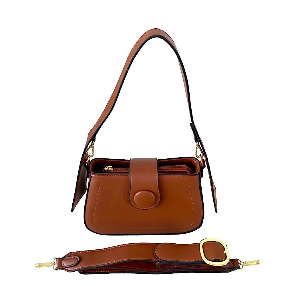 Bolsa Hobo Média Duas Alças Caramelo - Vegana - Loja Online
