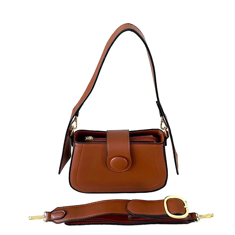 Bolsa Hobo Média Duas Alças Caramelo - Vegana - Loja Online