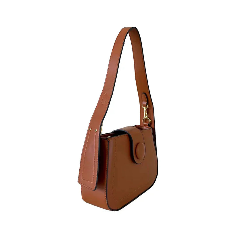 Bolsa Hobo Média Duas Alças Caramelo - Vegana - Loja Online