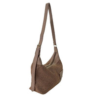 Bolsa Hobo Ráfia Sintética Bege - Vegana - Loja Online