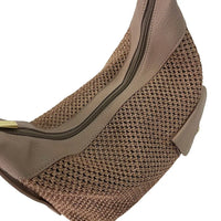 Bolsa Hobo Ráfia Sintética Bege - Vegana - Loja Online