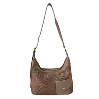 Bolsa Hobo Ráfia Sintética Bege - Vegana - Loja Online