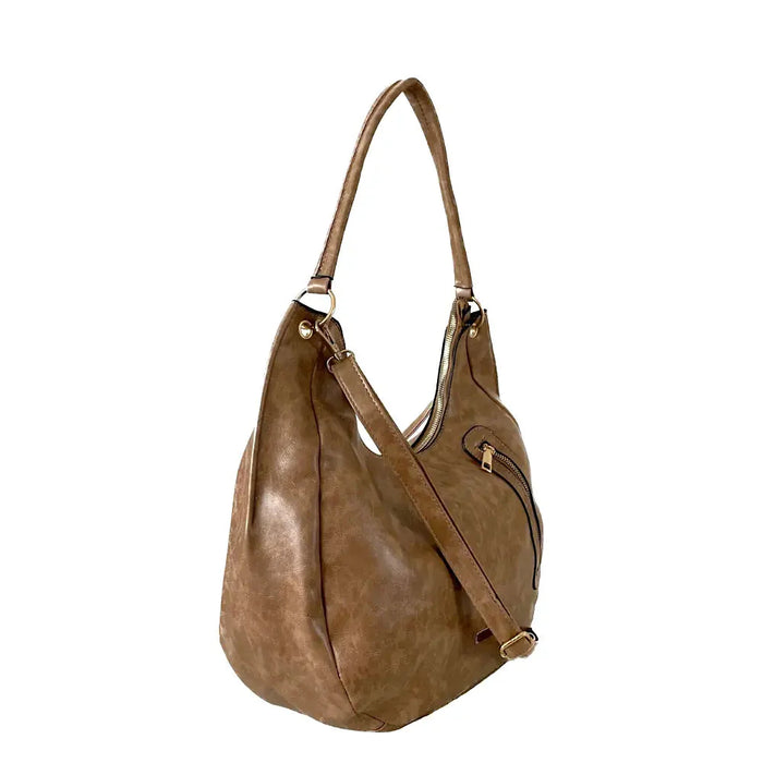 Bolsa Hobo Soft com Bolso Bege - Vegana - Loja Online - Its