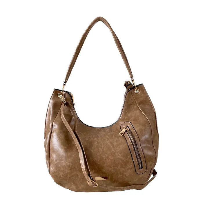 Bolsa Hobo Soft com Bolso Bege - Vegana - Loja Online - Its