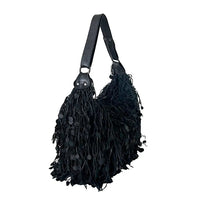 Bolsa Hobo Tricô Couro Moedas Preta - Vegana - Loja Online